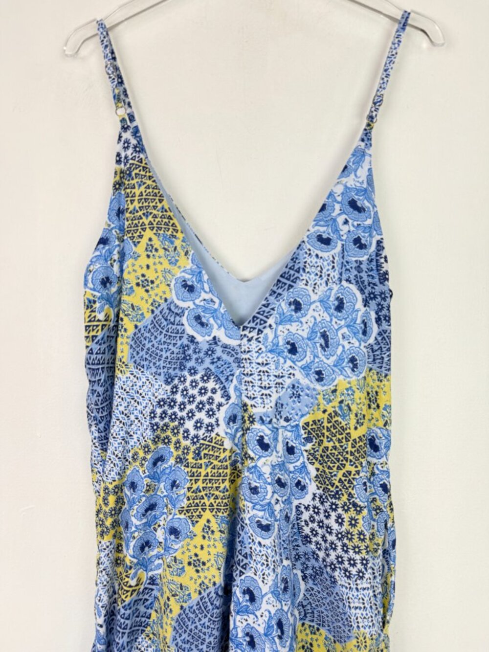 Peixoto Floral Maxi Dress Cotton Sundress Pockets Campo Azul Blue Yellow Size XL - Picture 10 of 14